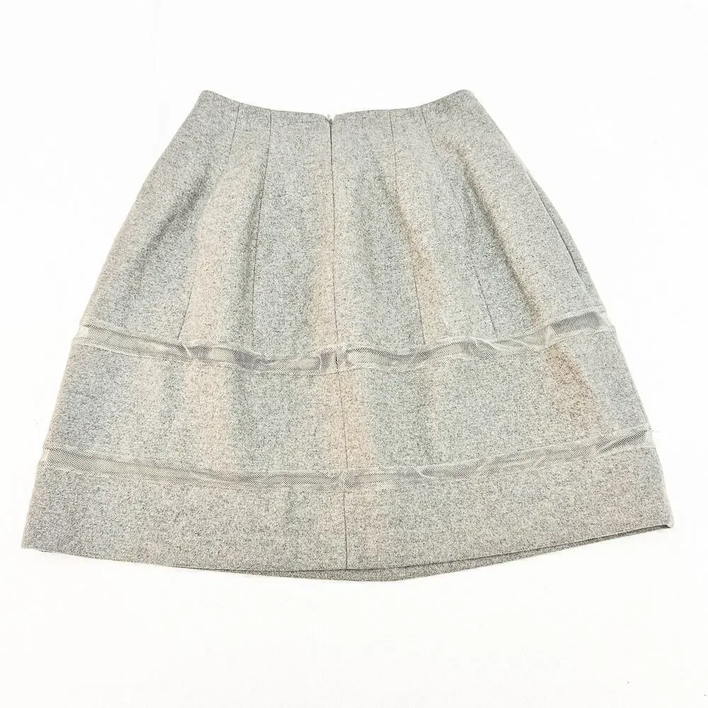 Madewell Gray Banded Pattern Pencil Skirt Wool Size 2